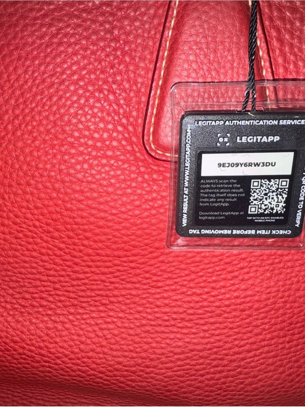 Prada Red Pebbled Leather Tote with Gold Hardware - Picture 3 of 8